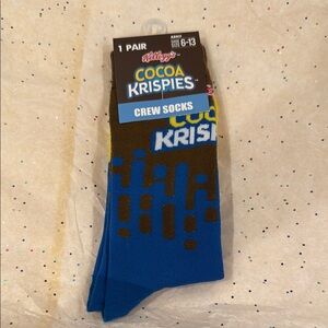 Cocoa Krispies Blue Crew Socks